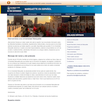 Screenshot of Marquette en Español homepage.